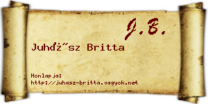 Juhász Britta névjegykártya